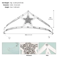Silver star rhinestone tiara for girls, handmade alloy princess crown, 14cm diameter - Silver