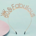 Cerchietto dorato 60 and Fabulous con strass per festa di compleanno per donna - 60 & Fabulous / Oro 60°
