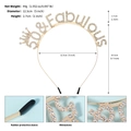 Specifiche delle dimensioni e primo piano del cerchietto tiara con strass 50 & Fabulous - 50 & Fabulous / Oro