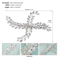 Dettaglio della clip per capelli da sposa da 13,5 cm con strass marquise argento - Stile Ramo di Strass Marquis Argento (HS-J7375S)