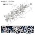 Detailweergave van zilveren bruidshaarband met strass en kristallen, 26,5 cm lengte - Zilver (HS-J7340S)