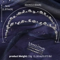 Detailed view of silver bridal hairband with zircon dimensions 5cm height and 32cm arc - High Crown Style (HS-J7383S)
