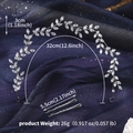 Dettaglio fascia da sposa con cristalli con dimensioni di 32 cm di lunghezza e 3 cm di larghezza - Stile Vite per Capelli a Forma di Foglia (HS-J7385S)