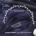 Dettaglio fascia per capelli argento da 32cm con foglie di cristallo lucido - Stile Foglia Pavé di Strass (HS-J7387S)