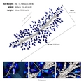 Diadema de novia de lujo con diamantes de imitación azules con dimensiones y detalles - Azul