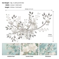 Dettagli dimensionali e macro del pettine da sposa con perle e fiori bianchi - Stile Perla Fiore di Ceramica (HS-J7449S)