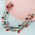 Glinsterende kerst hoofdband met rode en groene kristallen kralen voor feesten - Rood en Groen Kralen Stijl (HS-J7452GCAI)