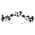 Serre-tête de mariée gris foncé avec perles grises et cristaux noirs élégants - Diadème Sombre Vintage Métal Noir (TS-J3223BLK)