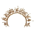 Serre-tête diadème de mariée or bronze élégant avec perles de cristal tressées - Bandeau Cheveux Tissé Main Or Antique (TS-J2765G)