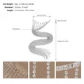 Detailed size specifications for rhinestone tassel headband with precise measurements - Silver TS-J3218S