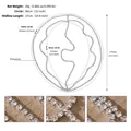 Size chart for rhinestone head chain hair accessory showing measurements and silver layers - Mesh Hollow Out Silver Style (HS-J6914S)