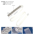 Macro view of crystal bridal sash detailing rhinestone size 36.5cm on white mesh band - Ivory White Gauze Ribbon