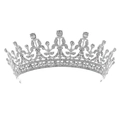 Nahaufnahme eines silbernen Barock-Braut-Tiaras mit funkelnden Kristall-Strasssteinen - Silber