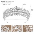 Detailansicht eines Braut-Tiaras mit Abmessungen von 14 cm Durchmesser und 5 cm Höhe - Silber + Weißer Strass (TS-J3208S)