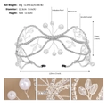 Detailed size specifications for crystal bridal tiara showing 12.5cm diameter and weight - Silver (TS-J3250S)