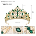 Corona barocca con strass verdi, base argento, altezza 8,8 cm e diametro 14,5 cm - Verde