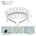 Ethnic style handmade clear acrylic crystal beaded bridal headband in silver-grey - White (TS-J3345S)