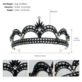 Specifiche dettagliate del diadema da sposa nero con peso e dimensioni esatte - Nero (TS-J3042BLK)