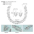 Tableau des tailles détaillé pour parure de mariage artisanale avec bandeau et boucles d'oreilles - Argent (HS-J7093S)