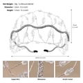 Cerchietto barocco fatto a mano con filo di rame, cristalli e strass in finitura chiara - Medio (J3263) / Argento (TS-J3263S)