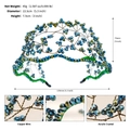 Corona da sposa di lusso con cristalli blu e rami in filo di rame intrecciato da 13,5 cm - Stile Corona Alta a Rami (TS-J3264) / Verde (TS-J3264GREEN)