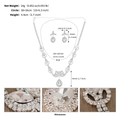 Parure de bijoux de mariée en argent avec collier en strass et boucles d'oreilles - Ensemble Strass Forme de Feuille (NS-J6494S) / Argent