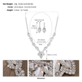 Parure de bijoux de mariée argentée avec collier goutte en strass et boucles d'oreilles - Ensemble Strass Goutte d'eau (NS-J6496S) / Argent
