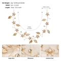 Dettaglio fascia sposa dorata 31cm con cristalli strass e perle sintetiche fatta a mano - Oro