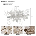 Dettaglio del fermaglio per capelli da sposa con perle artificiali e strass - Argento
