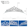 Especificaciones detalladas de tamaño y vista del material de la corona de diamantes - Plata Estilo 2 (TS-J3094S)
