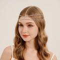 Cadena para el pelo bohemia de varias capas en plata con brillantes diamantes - Estilo Plateado (HS-J6914S)