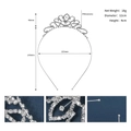 Diadema corona de princesa con diamantes de imitación plateada con detalles de talla 12cm - Plateado (TS-J3049S)