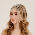 Vintage rhinestone fringe headpiece for bridal hair accessory with silver metal tassels - Silver (HS-J6913S)