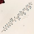 Détail d'une vigne de cheveux de mariée avec cristaux bleu saphir et fil métallique noir - Bleu (HS-J6647BLUE)