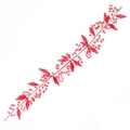 Bandeau de mariée fait main avec perles de cristal rouges et design de vigne de fête - Rouge (HS-J4698)