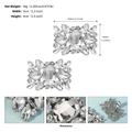 Detailed macro view of luxury rhinestone shoe clips with 6x4cm dimensions and weight info - Oval Radiant Style (SC-J090S)