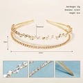 Diadema dorata elegante de doble capa con diamantes para bodas y peinados de fiesta - Dorado (TS-J2941G)