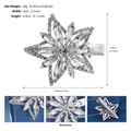 Fermaglio per capelli a fiori con strass, dimensioni e dettagli in metallo argento - Argento (HS-J7053S)