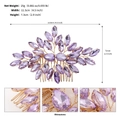 Dettaglio pettine per capelli con strass viola e montatura dorata, 11,5 cm per 7,3 cm - Viola Con Base Dorata (HS-J7081GP)