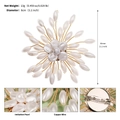 Detailansicht einer handgefertigten Perlenbrosche in Blumenform mit Maßen und Gewicht - Blumenstrahlender Stil (BRS-J405G)