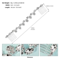 Dettaglio pettine da sposa con foglie di strass e dimensioni di 24,2 cm per 4 cm - Argento