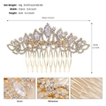 Dettaglio macro del pettine da sposa con dimensioni 9,8x6cm e specifiche di peso 19g - Oro