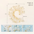 Floral ear cuff with imitation pearls and gold wire detailing for forest-style brides - Gold ERS-J4133