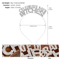 Detailansicht der Maße des Strass-Haarreifs aus Legierung mit Celebrate Me Bitches Schriftzug - CELEBRATE ME BITCHES! (Silber TS-J3304S)