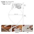 Detailsicht des silbernen Geburtstags-Haarreifs mit Happy 16 Strass-Schriftzug und Maßen - Happy 16 (Silber TS-J3306S)