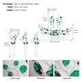 Dettaglio del set da sposa verde 6 pezzi con pettini forcine e orecchini in cristallo - Set da 6 pezzi / Verde