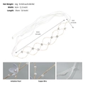 Dettaglio dimensioni della fascia da sposa con fiori bianchi perle e filo di rame intrecciato - Oro (HS-J7125G)