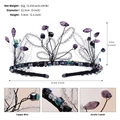 Dimensioni e peso dettagliati per la fascia da sposa vintage con cristalli viola - Design elaborato / Stile Ramo in Cristallo Viola (TS-J3331)