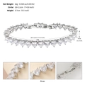 Vista macro dettagliata delle maglie del bracciale tennis con zircone bianco a cuore - Stile Cuore Argento (BS-J5469S)
