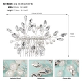 Dettagli sulle dimensioni 11x7,3cm per pettine da sposa fatto a mano con perle e strass - Argento (HS-J7131S)